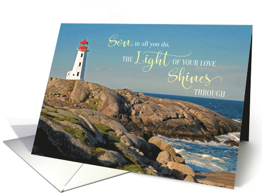 Birthday to Son Lighthouse on Rocky Shore card (1804924)