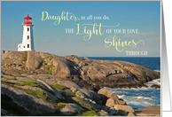 Birthday to Daughter Lighthouse on Rocky Shore card