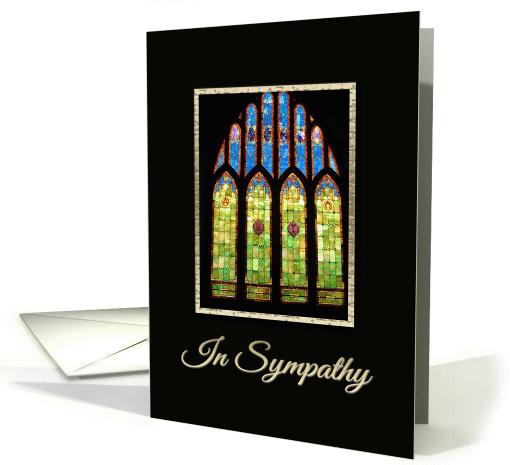 In Sympathy Stain Glass Church Window card (228242)