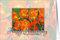 Happy Anniversary Tulips customize for any name, relationship card
