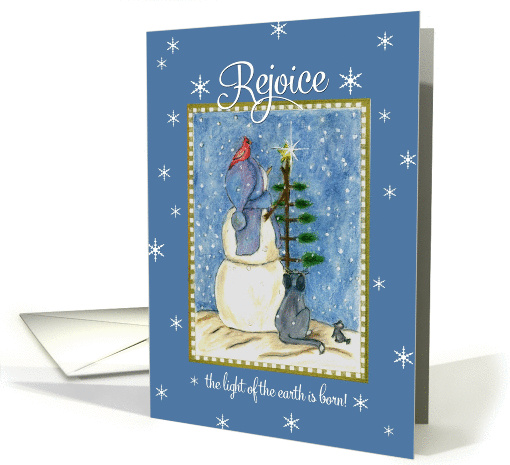 Rejoice Snowman Christmas card (255166)