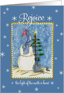 Rejoice Snowman Christmas Card