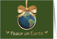 Peace on Earth Globe Christmas card