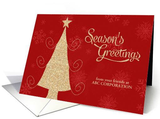 Season's Greetings Personalized Glitter Christmas Tree card (303902)