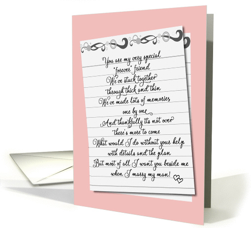 Be my maid of honor - pink card (337700)