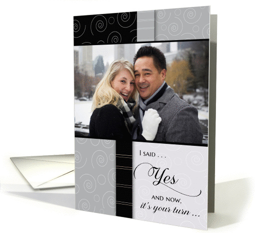 I said yes: Be my Bridesmaid - Custom Photo card (338687)