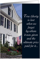 True Liberty Welcome Home Flag card