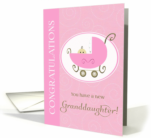 Congratulations - birth of new granddaughter card (397837)