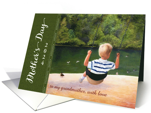 Mother's Day from Grandson Little Boy on Swing card (401159)
