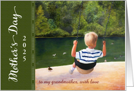 Mother’s Day from Grandson Little Boy on Swing card