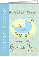 Congratulations - birth of son baby carriage card