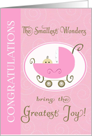 Congratulations - birth of daughter baby carriage card