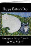 Happy Father’s Day from cats - folk art painting card