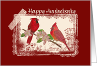 Redbirds - anniversary card