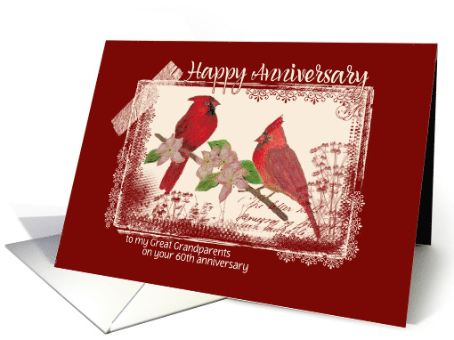 Redbird __th Anniversary - Great Grandparents Custom card (411056)