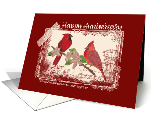 Redbird ___th Anniversary - Grandparents Custom card (411060)