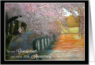 Custom __th Anniversary for Grandparents - Cherry blossom pathway card