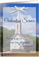 Ordination Invitation little white church card