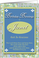 Birthday Blessings - Janet card