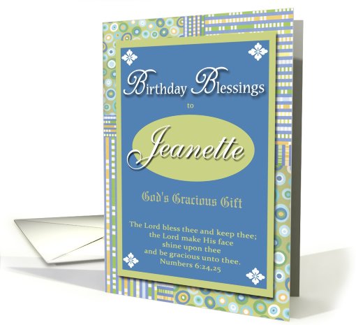 Birthday Blessings - Jeanette card (426081)