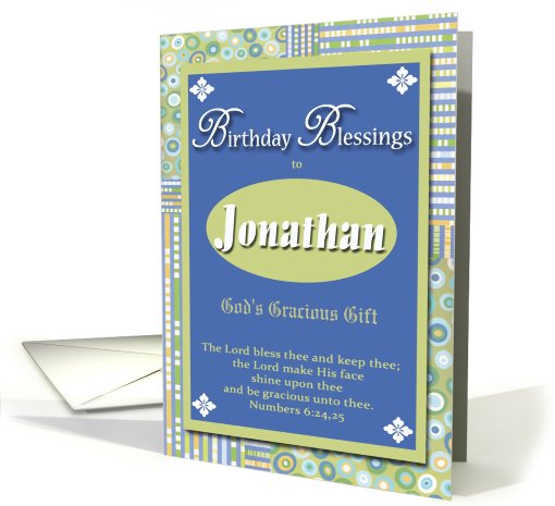 Birthday Blessings - Jonathan card (428258)