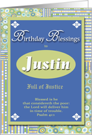 Birthday Blessings - Justin card