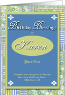 Birthday Blessings - Karen card