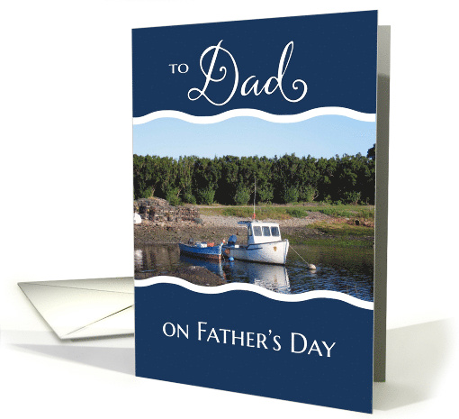 From Daughter and Son-in-Law on Father's Day - Fishing Boat card