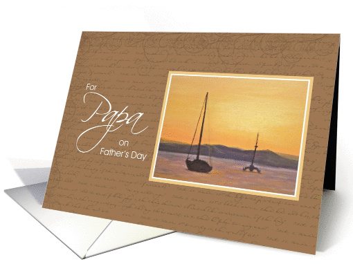 For Papa on Father's Day - Sunset Sailboat card (433203)