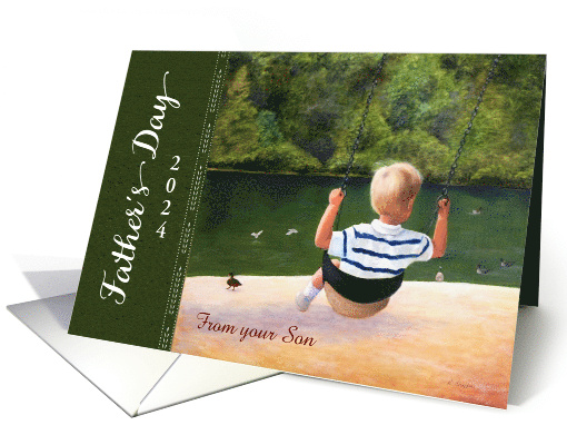 Father's Day from Son Little Boy on Swing card (433263)