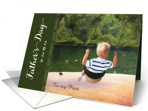 Father's Day to Grandfather Little Boy on Swing card (433306)