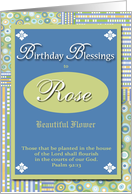 Birthday Blessings - Rose card