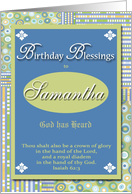 Birthday Blessings - Samantha card
