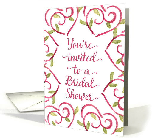Bridal Shower Invitation - Watercolor Hearts card (445303)