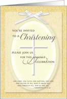Christening Invitation - w/ Cross & ribbon card