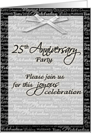25th anniversary invitation card