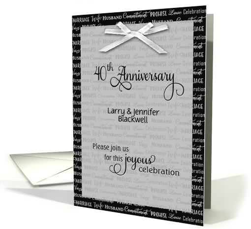 40th anniversary invitation, custom name card (463174)