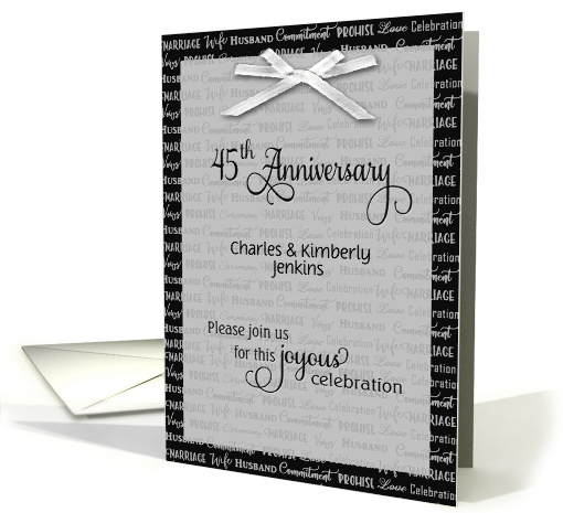 45th anniversary invitation card (463175)