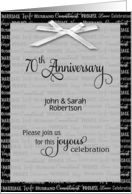 70th anniversary invitation with names card