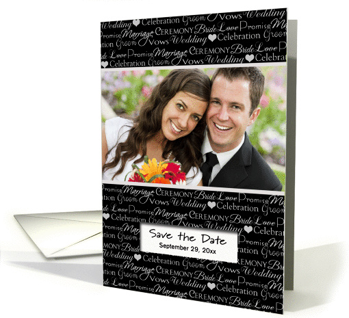 Save the Date Wedding Words Custom Photo / Date card (472359)