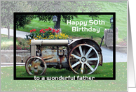 Father __th birthday Tractor - custom name & age card