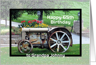 Grandpa birthday 65th Vintage Tractor card