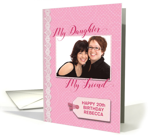 Daughter Birthday scrapbook style custom photo & age card (477275)