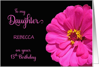 Daughter 13th Birthday custom name Pink Flower card