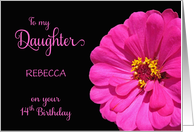 Daughter 14th Birthday custom name Pink Flower card