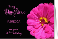 Daughter 20th Birthday custom name pink magnolia card