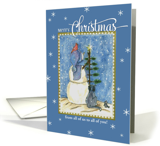 Christmas Snowman from all of us card (504819)