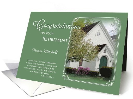 Pastor Retirement Congratulations - Custom name card (505574)