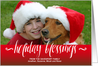 Holiday Blessings custom photo and name card