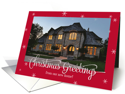 New Home Photo Christmas Greetings Snowflake card (509311)